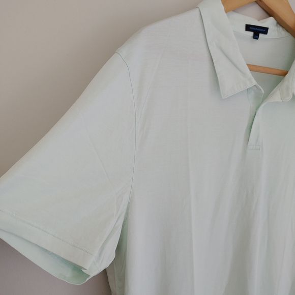 Patrick Assaraf Silk Cotton 2 Button Polo T-Shirt Size XXL Light Mint - Picture 9 of 16